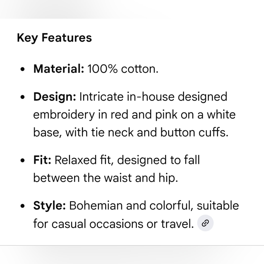 Boden Marla Embroidered Tunic 100% Cotton Top, Size 18 - Picture 4 of 8